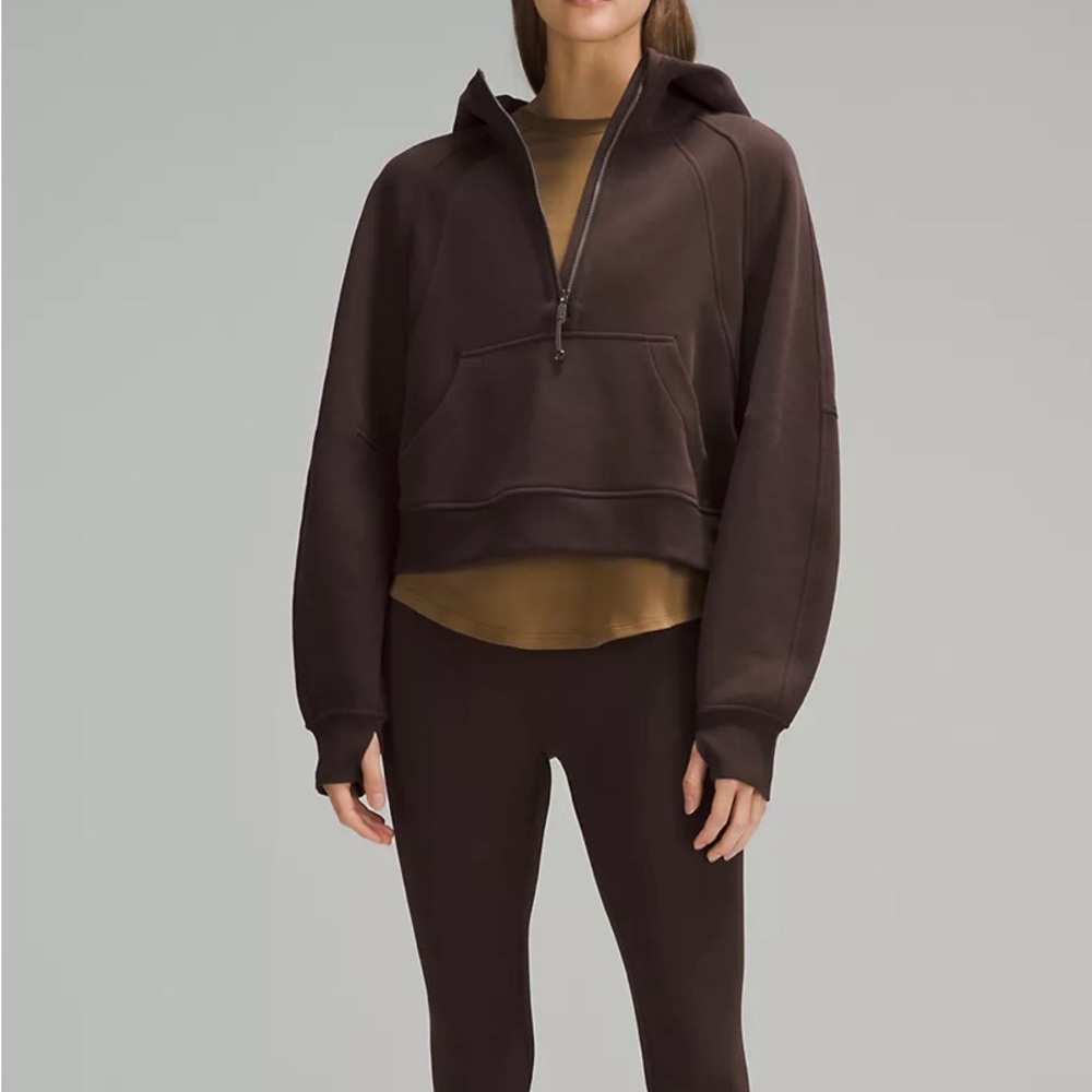 Brown Lulu scuba hoodie